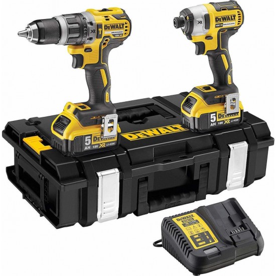 DEWALT ΣΕΤ ΚΡΟΥΣΤΙΚΟ ΔΡΑΠ/ΒΙΔΟ BRUSHLESS 18V & ΠΑΛΜΙΚΟ ΚΑΤΣΑΒΙΔΙ 18V 2x5.0Ah DCK266P2