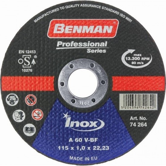 ΔΙΣΚΟΣ ΚΟΠΗΣ INOX-CD PROFESSIONAL BENMAN 115x1.0mm 74264